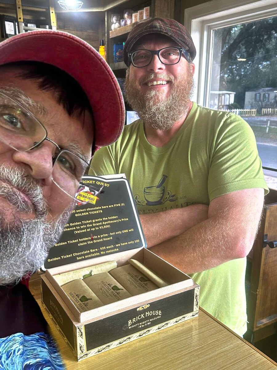 Terry sharing the Golden Ticket energy inside HHA